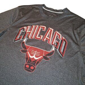 Chicago Bulls Mens XL Gray Black Red White T Shirt Short Sleeve